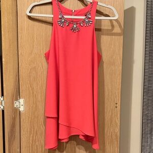 Dress Forum Vibrant Pink Tank with Silver Accents